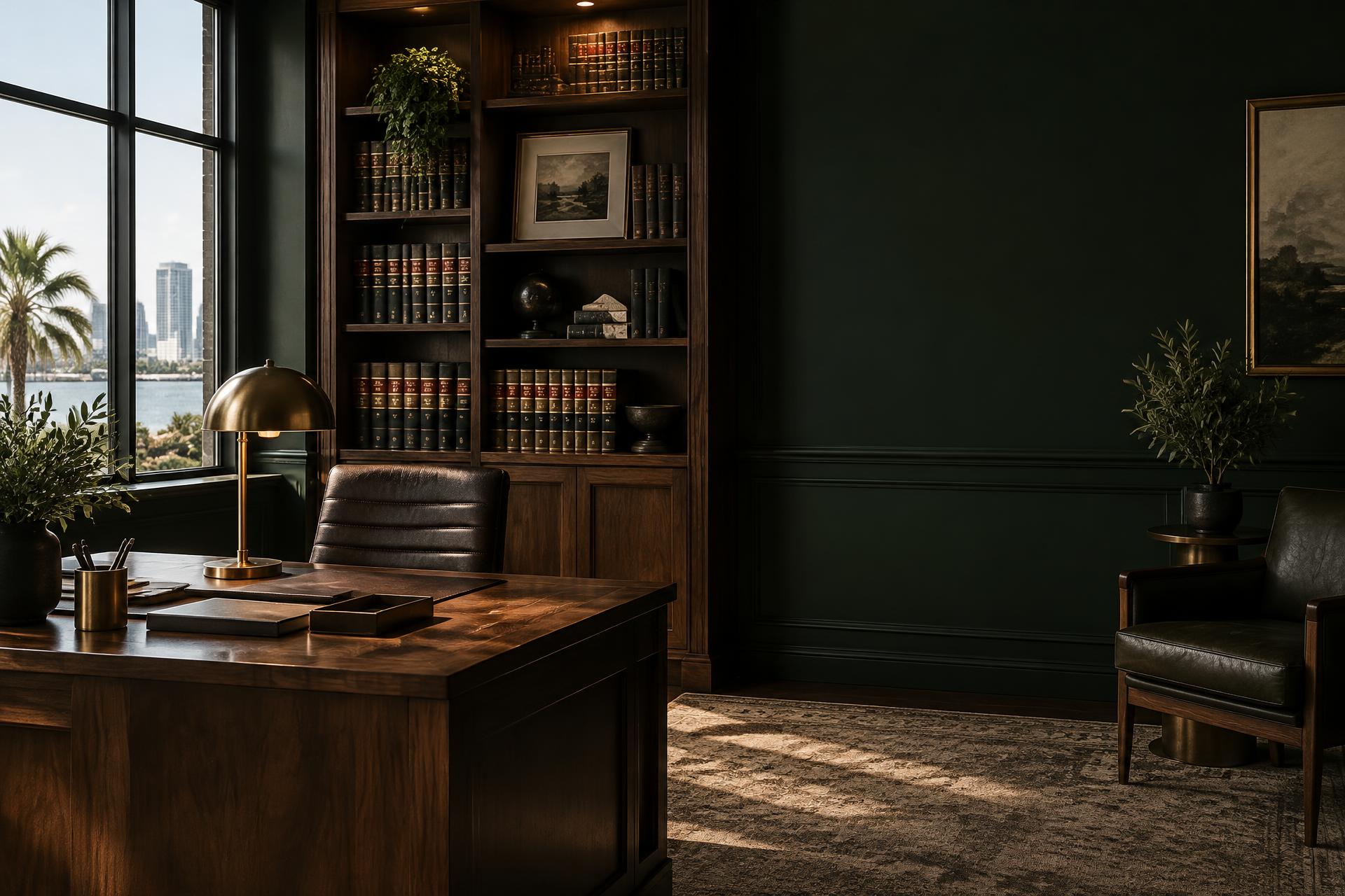 A refined law office overlooking Tampa